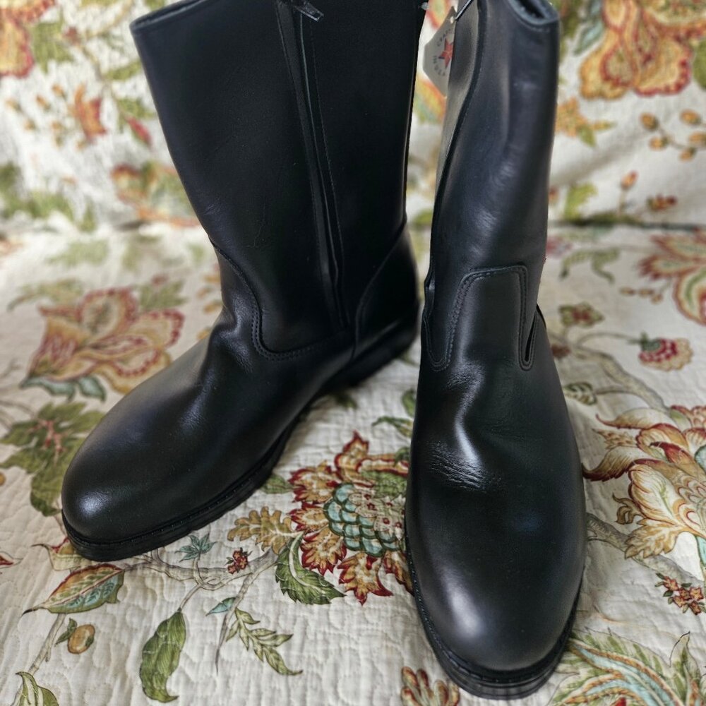 NIB Men's Cruiserworks Black Moto Boots, Size 12.5, Leather, Made in USA